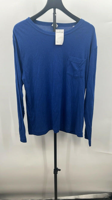 NN07 No Nationality Royal Blue Long Sleeve Pocket Tee Mens Minimalist M NNO7