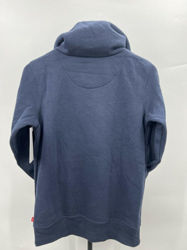 Levis Sherpa Hood Lined Pullover Hoodie Navy Box Logo Kangaroo NWT Boys Size L Levi's