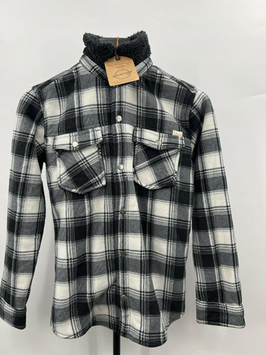 Weatherproof Vintage Shacket Womens Black White Plaid Sherpa Fleece 14 Weatherproof