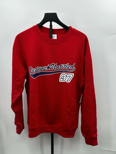 Designs Untitled Men pullover fleece Red Sweatshirt Size M Designs Untitled