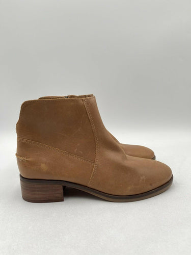 Women’s Lucky Brand Pedera Ankle Side Zip Boot Brown Leather Size 7.5M Lucky Brand