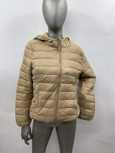 NWT Love Tree Women’s Full Zip Long Sleeve Puffer Jacket, Color Khaki Size M Love Tree