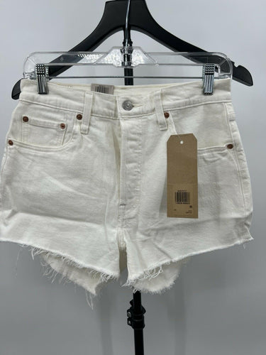 Levi's 501 Shorts High Rise White Denim Cutoff Frayed NWT Size 28 Levi's