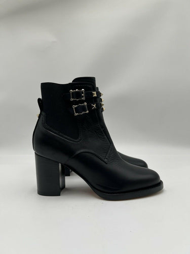 Valentino Garavani Rockstud Beatle 70mm calfskin ankle boots black Leather 36.5 Valentino