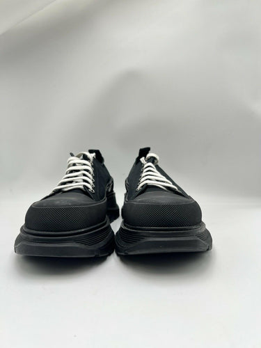 Alexander McQueen black canvas Tread Slick lace-up sneaker Size 43.5 Alexander McQueen