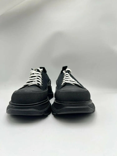 Alexander McQueen black canvas Tread Slick lace-up sneaker Size 43.5 Alexander McQueen