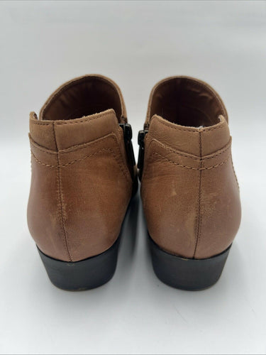 Women’s Lucky Brand Barlina Side Zip Ankle Boots, Latte Leather Size 8M Lucky Brand