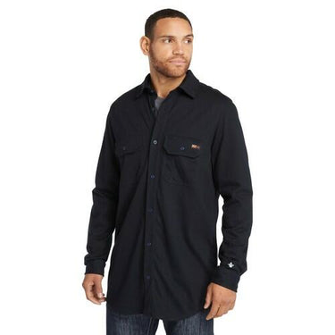 Timberland men PRO FR Cotton Core Button Front Shirt Navy 1 LG Timberland PRO
