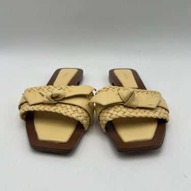 Women’s Alexandre Birman Clarita Woven Leather Slides yellow Leather Size 35.5 Alexandre Birman