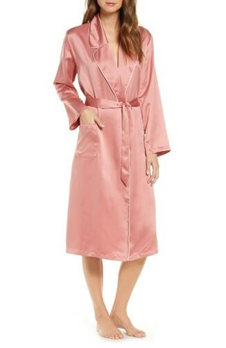 Women's Rachel Parcell woman Satin Robe, Size Large - Pink Rachel Parcell