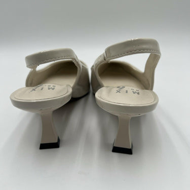 Mix No. 6 Beige Patent Pointed Slingback Heels size 7.5M Mix No. 6