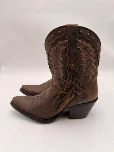 Durango Crush Women's Roasted Pecan Fringed Western Boots Size 7M