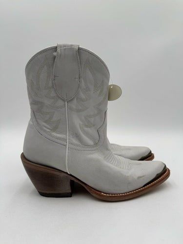 Women’s Idyllwind Wheels Western White Leather Pull On Ankle Boots Size 7B Idyllwind