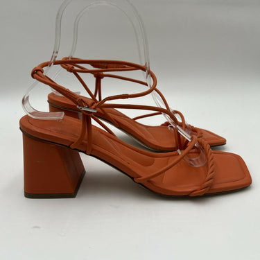 Marc Fisher Malyn Strappy Block Heel Sandal in vibrant orange Size 7.5M Marc Fisher