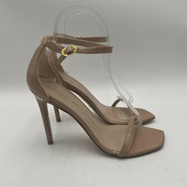 Women’s Stuart Weitzman Nudist II stiletto Beige Patent Leather Heels Size 8 Stuart Weitzman