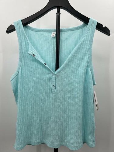 BP Nordstrom Aqua Turquoise Ribbed Henley Tank Top Plus Size 1X Nordstrom