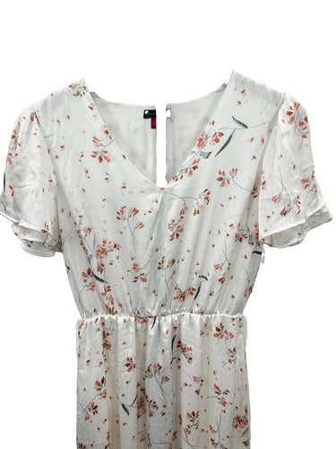 Vince Camuto white and pink Woman’s floral Short Sleeve Maxi Dress Size S Vince Camuto