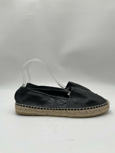 YSL Saint Laurent Monogram espadrille in black lambskin leather Size 39 Saint Laurent