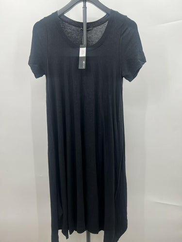 Nally & Millie Dress Womens Black T Shirt Dress Short Sleeve Casual Midi M Nally & Millie