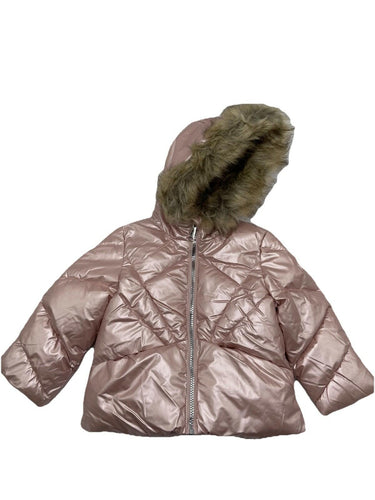 NWT SAM EDELMAN Little Girl's Sunbeam Faux Fur Quilted Puffer Size 2T Sam Edelman