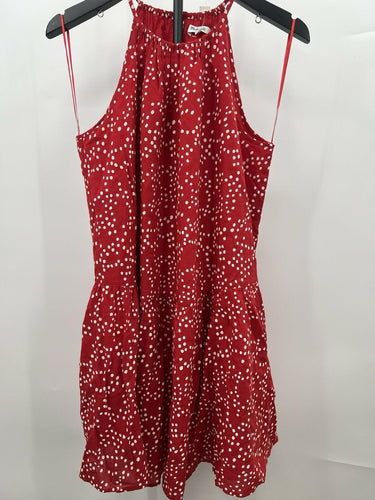 NWT Madewell Red Polka Dot Mini Dress Puff Sleeve Square Neck Small Madewell