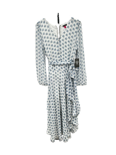 Vince Camuto Chiffon Printed Midi Woman’s Dress Size L Daisy Daze Vince Camuto