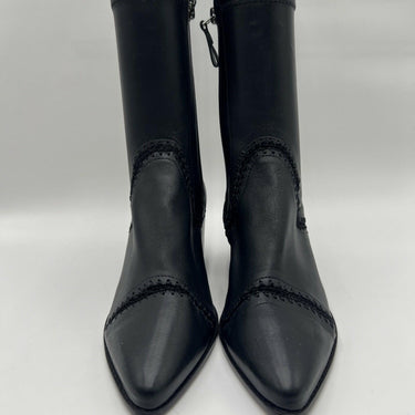 Women’s Alexandre Birman Black Leather Benta Whipstitch Booties Size 37.5 Alexandre Birman