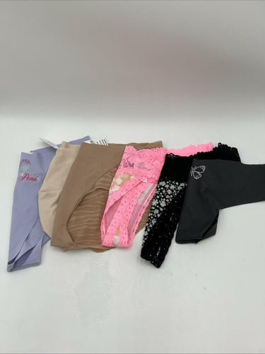 Lot Of 6 Pink Panties & Thongs Mix Colors Size M Pink