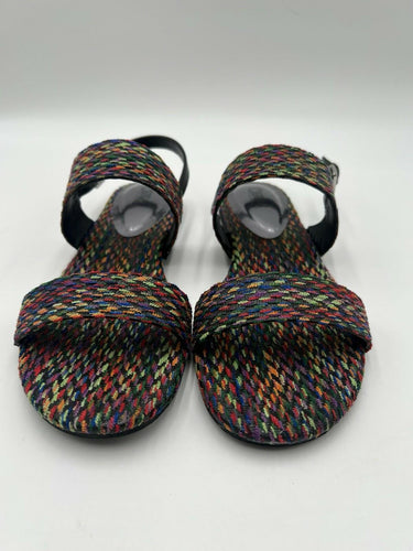 Carlos Santana Sandy Rainbow Woven Flat Sandals Womens Size 10 M
