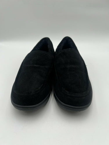 Vionic Gustavo Black Suede Faux Fur Lined Loafer Slippers Mens Size 12