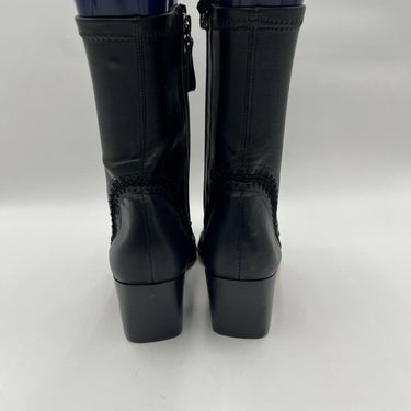 Women’s Alexandre Birman Black Leather Benta Whipstitch Booties Size 37.5 Alexandre Birman