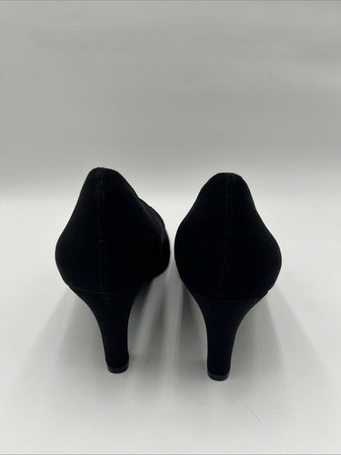 Kelly & Katie Black Pointed-Toe Heels Genna 8.5M Textile Upper & Man-Made Sole E Kelly & Katie