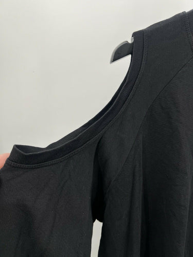 Electric & Rose Black Cold Shoulder Sweatshirt Cutout Sweater M Black