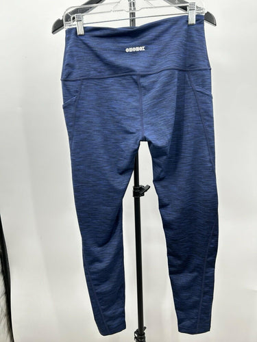 Ododos Woman’s Crop Leggings in a night blue space dye pattern Pockets Size L INA