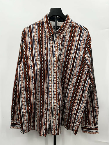 Rank 45 Men’s Southwestern Striped Print Long Sleeve Western Shirt Size XL Rank 45