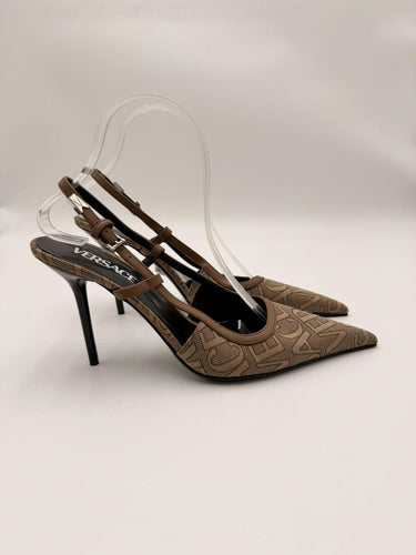 Versace Allover-jacquard 65mm Heel Slingback Pumps Size 38 Versace