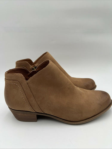 Women's Lucky Brand Barlina Side Zip Bootie Brown Leather Size 9.5W Lucky Brand