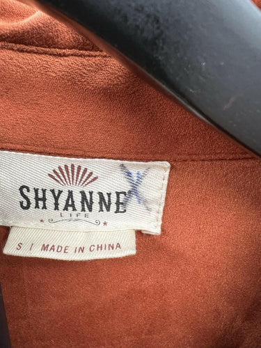 NWD Shyanne Life Rust Faux Suede Fringe Western Shirt Snap Button Cowgirl S Shyanne