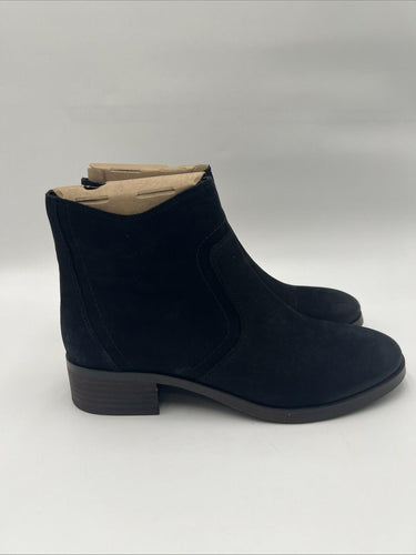 Lucky Brand PATTRIK Black Round Toe Side Zip Block Heel Booties, Size 8.5M Lucky Brand