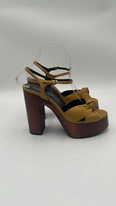 Women’s Saint Laurent yellow leather Bianca platform sandals Size 38 Saint Laurent