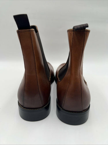 Saks Fifth Avenue Adriano Leather Chelsea Boots in brown Leather Size 9M Saks Fifth Avenue
