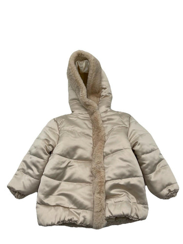 Little Girls Tahari Snap Button Fur Trim Long sleeve Jacked Color Gold Size 2T Tahari