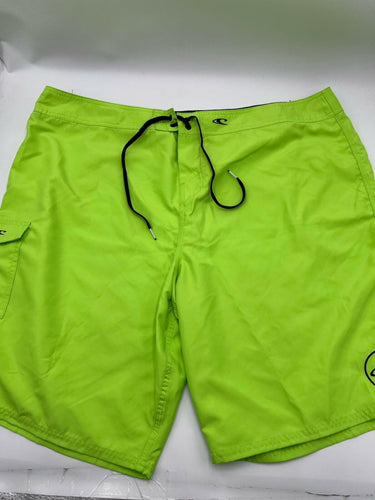 ONeill Board Shorts Mens Neon Green Lime Logo Swim Surf Trunks 44 O'Neill