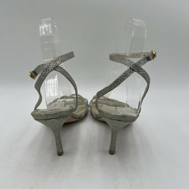 Women’s Stuart Weitzman Glittering Gold strappy heeled sandals Size 7B Stuart Weitzman