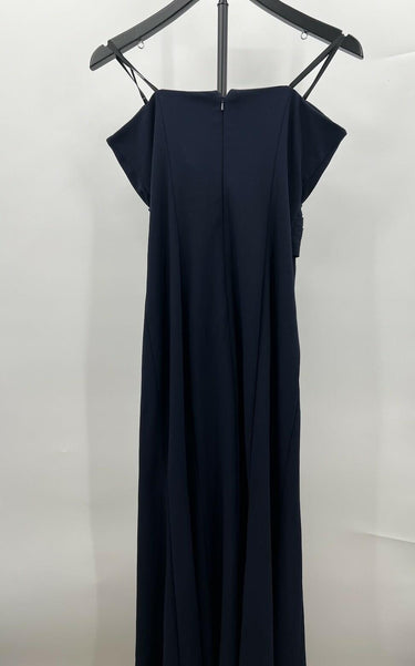 NWT Xscape Navy One Shoulder Draped Strapless Formal Evening Gown Size 10 Xscape