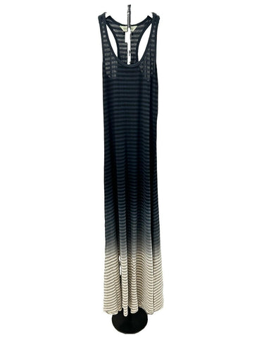 Hard Tail black/white Woman’s striped Maxi Dress Dip-dyed Ombré Size S Hard Tail