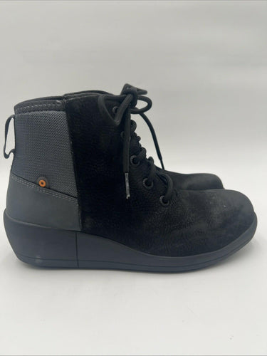 Bogs Vista Rugged Zip Ankle Boot Black Women's Size 6 Bogs