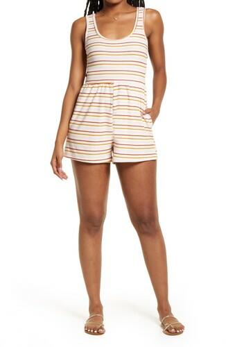BP. Terry Sleeveless Romper, White Mara Stripe Size XXS BP.