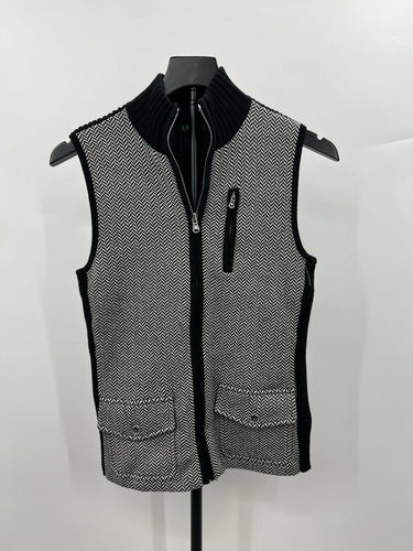 Lauren Ralph Lauren Vest Herringbone Sweater Vest Zip Mock Neck P/P Lauren