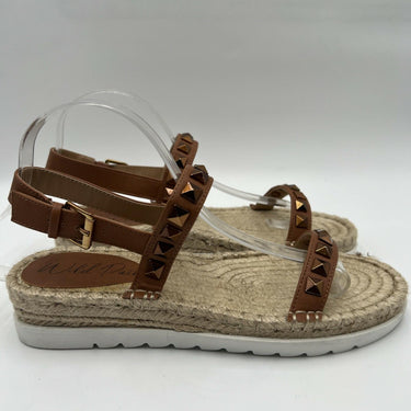 Women’s Wild Pair Yelenah Faux Leather Studded Espadrilles Tan Size 8M Wild Pair